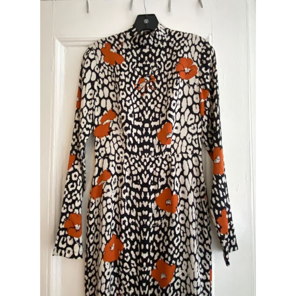 Essentiel Antwerp Silk Leopard Floral KABBEY Dress Size 38 (4) - Long Sleeve - Picture 5 of 16